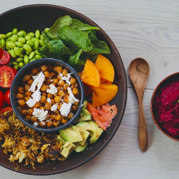 A bowl of spiced chickpeas ready to serve